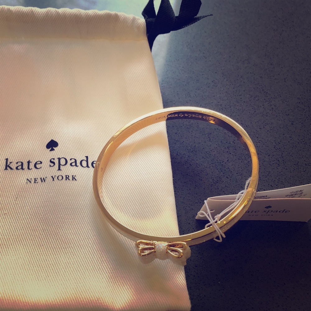 Kate Spade Moon River Opal Glitter Bow Bangle NWT